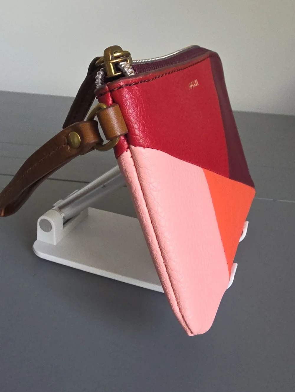 FOSSIL NWT Jayda Colorblock Corner Zip Wristlet Wallet - Picture 6 of 9